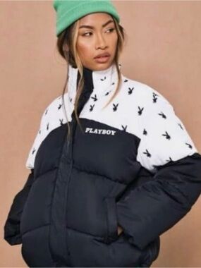 Missguided + Black and White Puffer Jacket